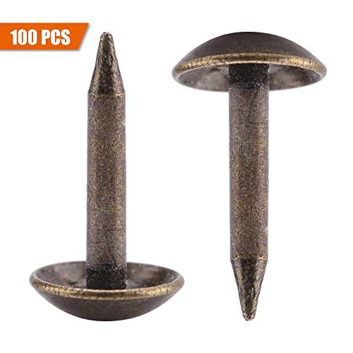 100 Stück Polsternägel im Vintage-Stil, für Möbel, Sofa, Nieten, Nägel für Möbel, Trommeln, Holztüren (6 x 12 mm)