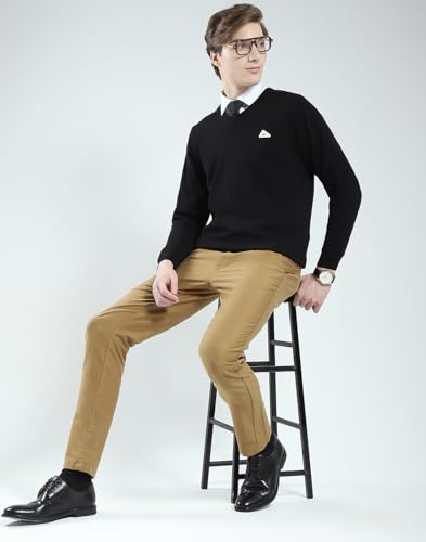 Image of Monte Carlo Men's Regular Fit Pullover | Solid V Neck Style | Full Sleeves Pull On | Warm & Stylish Winter Fashion Sweater | Winter Sweater for Men's