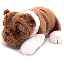 Plushland Realistic Stuffed Animal Toys Puppy Dog, Holiday Plush Figures for Kids, Babies to Play with Bulldog 10"