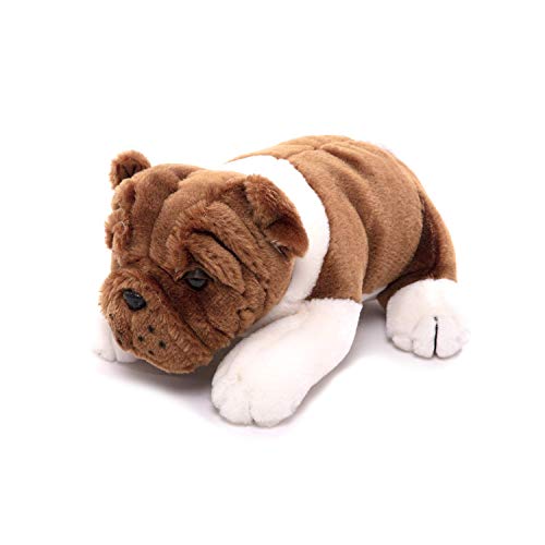 Plushland Realistic Stuffed Animal Toys Puppy Dog, Holiday Plush Figures for Kids, Babies to Play with (Bulldog 10)