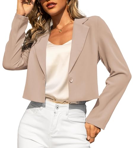 LETDIOSTO Cropped Blazers for Women XS-XL Khaki