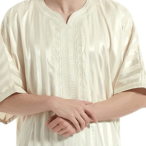 Bata camisa tipo kaftán largo árabe ropa ligera de descanso 3