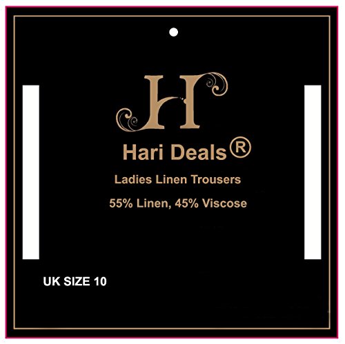 Hari Deals Donna Lunghezza Lino Pantaloni con Vita...