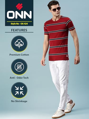 Image of ONN Men's Striped Relaxed Fit T-Shirt