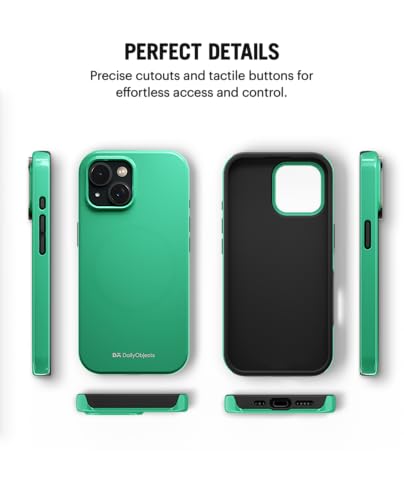 Image of DailyObjects Polycarbonate Enamel Bumper Magsafe Case for iPhone 14 Compatible with Mag-Safe Wireless Charging | Mint Hybrid Magnetic Back Cover