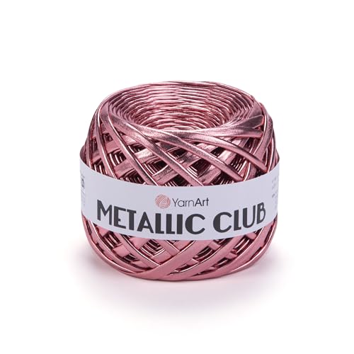 Image of YarnArt Metallic Club Super Bulky T-Shirt 100% Polyester 6.35 oz / 180 gr, 60 yrds / 55 Meters, Shiny Colors, Handbag, Rug, Chic Night, Crochet Bag (8110)