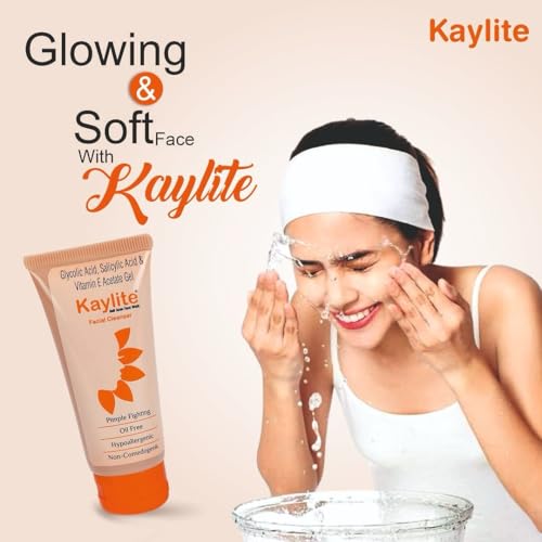 Image of Kaylite Facial Cleanser | Anti Acne Face Wash | Salicylic acid and vitamin E-Acetate Gel | Oil Free for Women & Men (Pack of 5) 300 ML