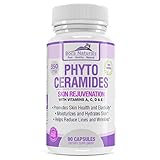 Phytoceramides 350mg Gluten Free Capsules - an All Natural Healthy Skin Rejuvenation Supplement with Vitamin A, C, D & E