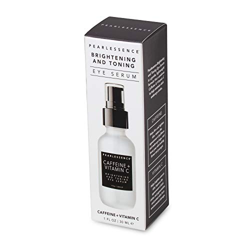 Pearlessence Brightening & Toning Eye Serum With (Caffeine + Vitamin C) – Helps Minimize Dark Under Eye Circles | Gentle Formula | Firms & Tightens | Made In Usa, Paraben Free & Cruelty Free (1 Oz) #TOP3