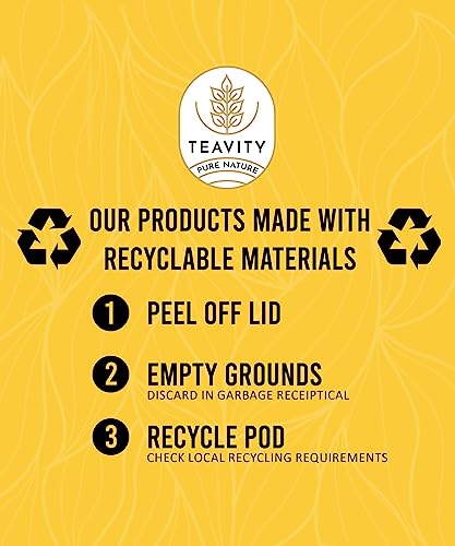 Organic Yerba Mate Tea Pods for Keurig - Green, Unsmoked Yerba Mate by Teavity (36 Tea Pods)