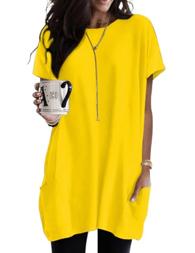 Poetsky Cotton Dress for Women with Pockets 2026 Spring Dresses for Women Yellow M