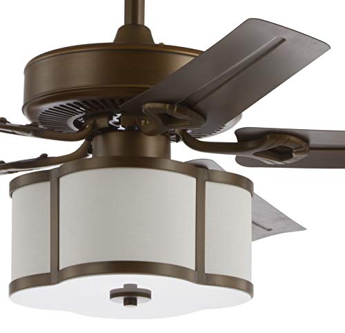 JONATHAN Y 52" Satin Bronze 3-Light Iron Ceiling Fan with Remote Control, Scalloped Drum Shade, 5 Reversible Blades, Transitional Glam Decor, LED Bulbs Included JYL9604A by JONATHAN Y - Image 8
