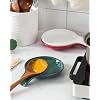 FE FUN ELEME Ceramic Spoon Rest, Embossed Utensil Tray (7.8in) - Kitchen Countertop or Stovetop