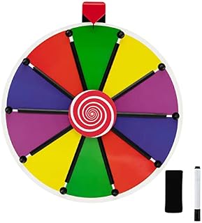 Maxmass 15" Color Prize Wheel, Wall Mounted Fortune Spinning Game with 10 Slots, Dry Erase Marker and Eraser, Roulette Wheel of Fortune Spin Game for Trade Shows Parties Carnival