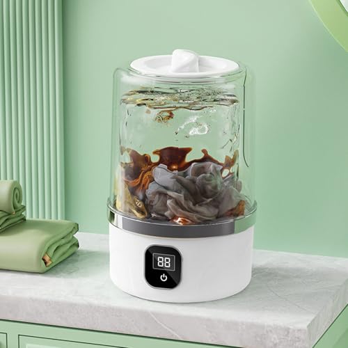 Mini laveuse compacte batterie 3000mAh pour textile délicat et petit linge de maison - 2