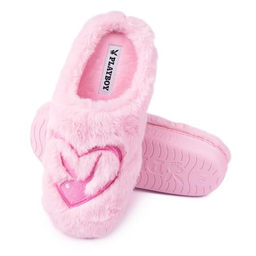 Playboy Unisex-Adult Cozy Plush and Velour Memory Foam Indoor Outdoor Soled Slipper in Sizes S-XL2