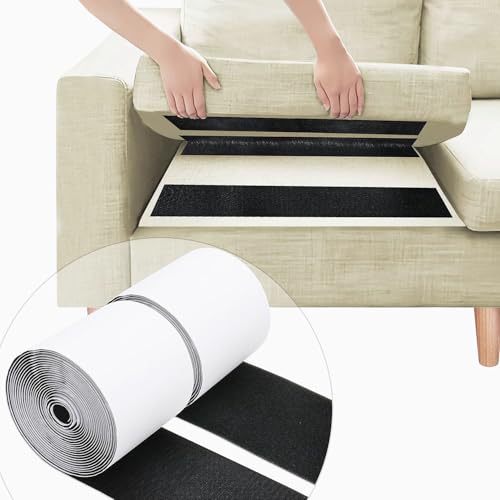 Image of Heavy Duty Adhesive Hook Look Tape Couch Cushion Grip Furniture Strips for Keep Couch Cushions from Sliding