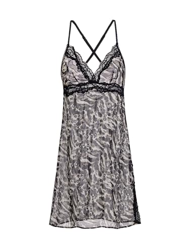 Robe sans rembourrage en chiffon imprimé noir avec dentelle Dorina Origins