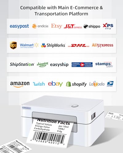 Image of Bluetooth Shipping Label Printer, 4x6 Thermal Printer for Shipping Packages, Thermal Label Printer for Small Business, Widely Used for Amazon, iPhone, Android, iPad, Windows, macOS (Gray)