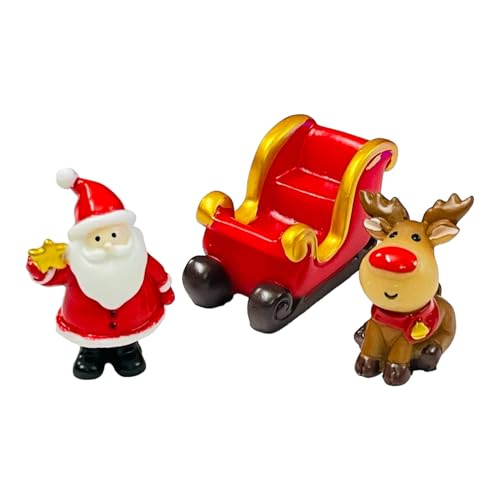 Image of Moira 14 pcs Christmas Theme Miniature Decoration Items for Shops, Cake Toppers Plants, Terrariums, Doll Houses, Fairy Gardens