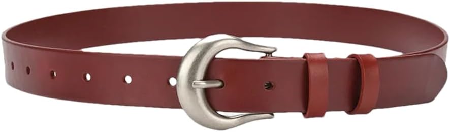 Vintage Leather Belt For Women Casual Pin Buckle Top Layer Cowhide All-Match Denim Decorative Belt