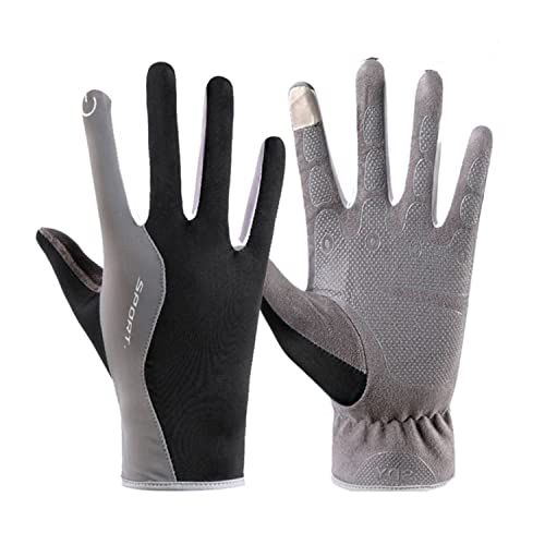 Moonlove Thin Touchscreen Driving Gloves for Men Women, Summer Breathable Touch Screen Cycling Anti Slip UV Protection Full Finger Mittens Outdoor Sports Work Gloves for Camping Climbing Hiking