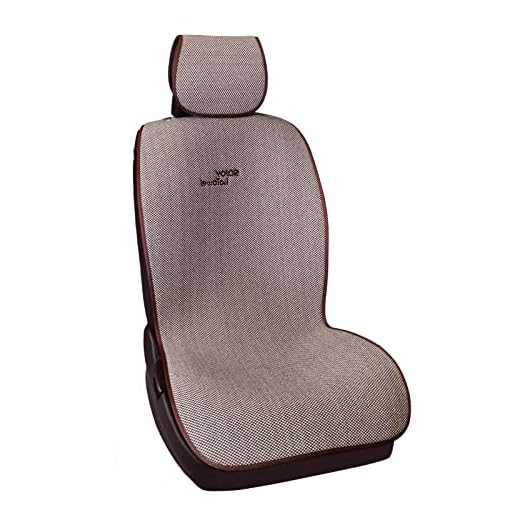 Sojoy Front Car Seat Cover Breathable Cotton and Linen Seat Towel Cover with Non-Slip Bottom Car Seat Protection for All Workouts Four Seasons(1 pc)
