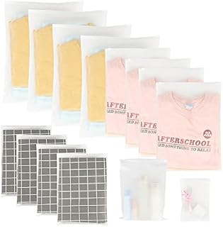 36PCS Frosted Resealable Bags, Hospital Bag Maternity Plastic Travel Storage Clothes Bags Waterproof Zip-lock Seal Space Saver Luggage Organiser Pouch for Home School Trip Hospital, 5 Sizes