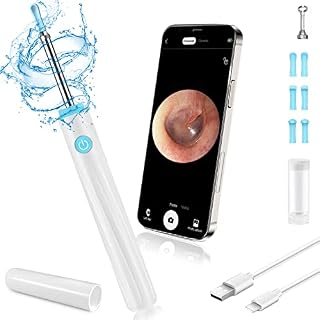 Ear Wax Removal Kit, Wireless 5MP Camera Ear Cleaner IP67 Waterproof Otoscope with Dust Cover, 6 Replaceable Soft Ear Spoon Cover, BEAUTYOVO Ear Wax Remover for Adults, Kids & Pets