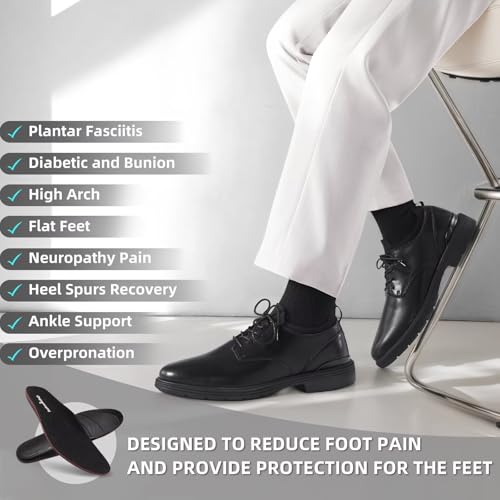 Orthopedic Business Leather Dress Shoes: Arch Support Plantar Fasciitis Walking Wingtip Formal Oxford for Mens, Orthotic Comfortable Casual Patent Tuxedo Work Shoes for Foot Heel Pain Relief4
