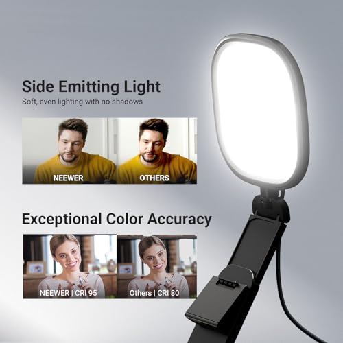 Image of NEEWER BASICS 5 inch Monitor Light with Stand, Zoom Lighting for Video Conference, 10W Bi Color Edge Lit CRI95 USB LED Panel Ring Light for Desk Computer Laptop Webcam Video Call Streaming Recording, NL10
