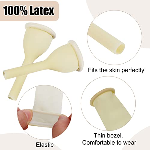 TrelaCo 30 Pcs Male External Catheter Kit Condom Catheter Urinal Bag Latex External Catheter for