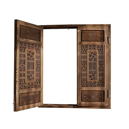 pujindu Rustic Faux Windows, Wooden Accent Wall Panels, Manual Ventilation