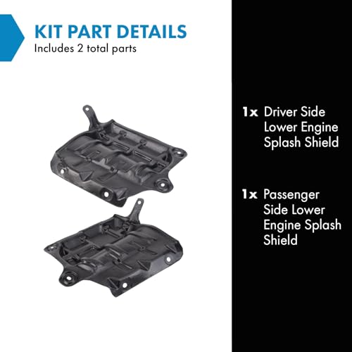 Image of TRQ Driver & Passenger Side Engine Splash Shield Compatible with 2013-2018 Nissan Altima 2016-2021 Maxima NI1228159 NI1228160