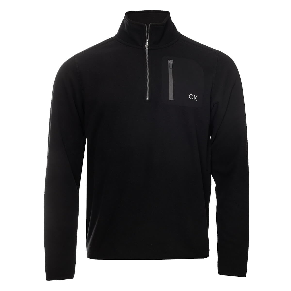 Calvin Klein Men's Black Planet Fleece Half Zip Stretch Sweater - M
