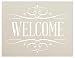 Welcome Stencil by StudioR12 | Reusable Mylar Template | Serif word art - for painting on Rustic Wood - Farmhouse Country | Use for Crafting, DIY Home Decor - STCL1006_2 SELECT SIZE