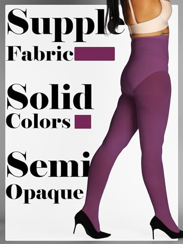Image of HONENNA Semi Opaque Silky Women Pantyhose Tights, 20+ Colors Invisibly Toe Reinforced 60 Den Size A-E