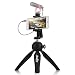 Produktbild Moukey MPSBK1 Mini Kamera Stativ Handy Stativ mit Handy Halter, Handstativ Tischstativ Kamerastativ Stativständer für iPhone, Smartphone, Vlog, GoPro, Webcam, DSLR-Kompaktkamera
