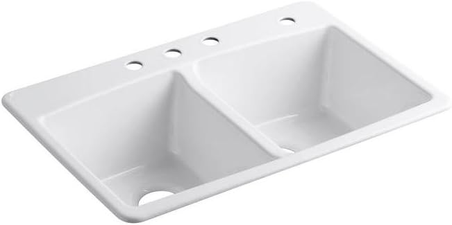 Kohler K-RH5846-4-0 Brookfield Kitchen Sink, White