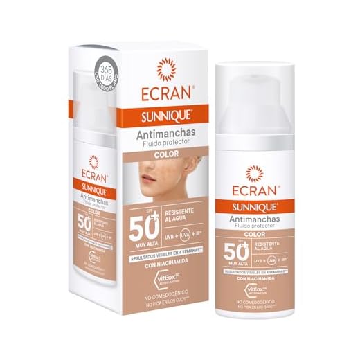 Ecran Sunnique - Fluido Protector Solar SPF 50, con Color, Antimanchas, Protege de Quemaduras, Corrige Imperfecciones, Unifica el Tono de la Piel, Fórmula con VitEox 80 - 50 ml