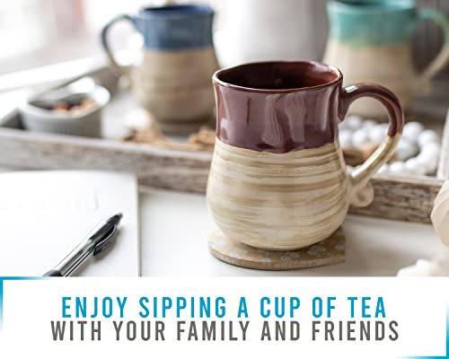 16 Oz Ceramic Rustic Mugs - Set Of 6 - Multicolor Farmhouse Mugs For Coffee, Tea & More - Dishwasher & Microwave Safe Novelty Mugs Made Of Chip-Free Ceramic - Farmhouse Kitchen Décor #TOP3