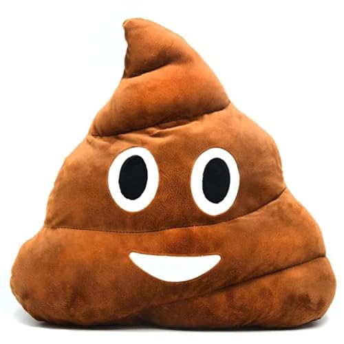 Poop Plush Pillow Round Triangle Emotion Cushion Cute Decorative Stuffed Toy Brown Gifts for Kids and FriendsBrown(40 * 45Cm