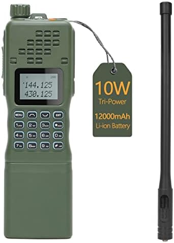 Baofeng AR-15210W High Power Ham Radio Portable Tactical Two Way Radio Long Range Walkie Talkie 12000mAh Battery Full Kit (Green)