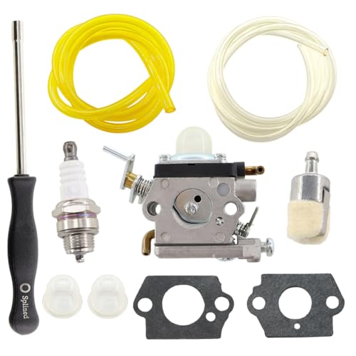 MCHNIC Carburateur avec joint, tuyau d'essence, tournevis pour Husqvarna 122HD45 122HD60 522HD60S...