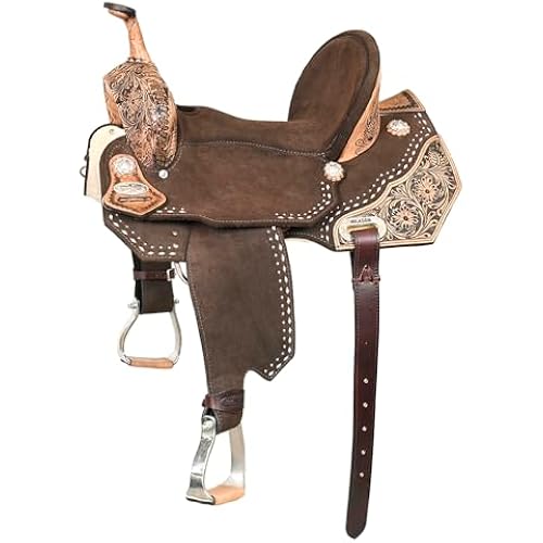 HILASON Western Barrel Trail Flex Tree Saddle American Leather