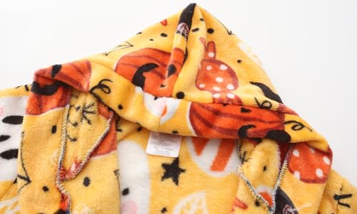 Image of Kids Hooded Bathrobe Girls Soft Plush Hooded Flannel Pajamas Sleepwear Boys Spa Robe