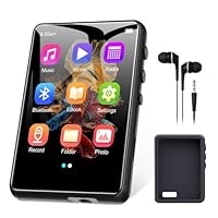 128GB MP3 Player with Bluetooth 5.4, 2.4 inch Full Touchscreen Portable Music Player HiFi Lossless Digital Audio Player with Speaker, FM Radio, E-Book, Earphones Included