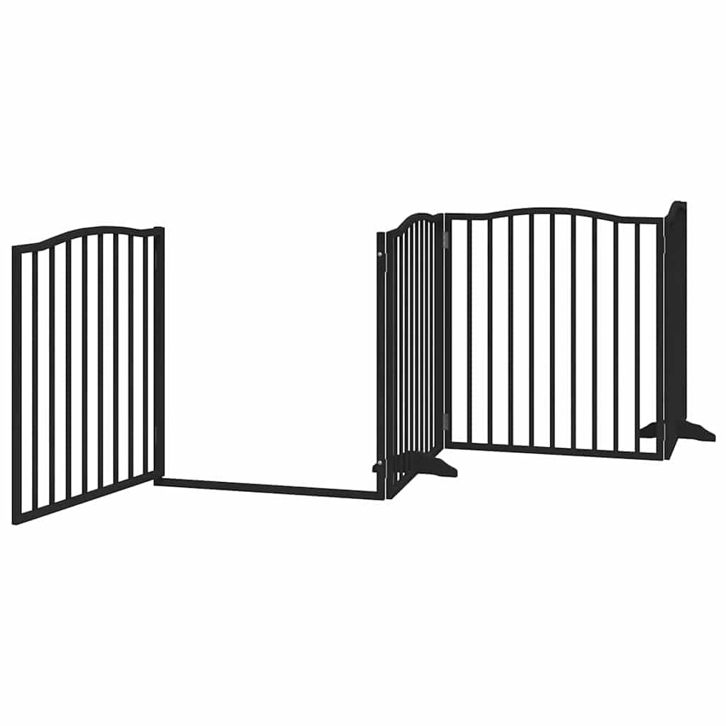 10-TLG. Puerta plegable para perros con puerta de madera de álamo de 800 cm, rejilla plegable para perros con puerta con cerradura, puerta para perros plegable sin taladrar