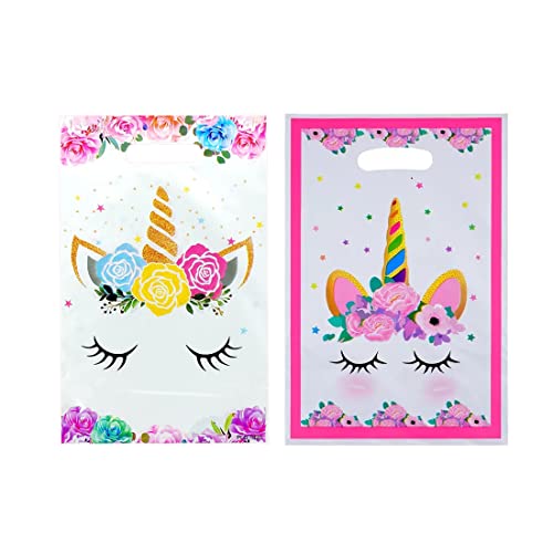 Reccisokz - Bolsa de regalo de unicornio de 40 piezas para fiestas de cumpleaños, baby shower, eventos (E) Cover