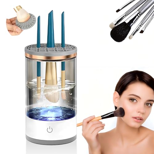 Electric Makeup Brush Cleaner – Effortless Cosmetic Brush Cleaner with Cleaning Mat,Quick and Efficient Machine for Deep Cleaning All Types of Makeup Brushes